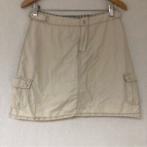 Horny Toad Women’s Cream Skirt short with Patterned Trim cargo Pockets Sz 4